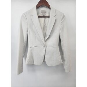 HM Womens Light Gray One Button Structured Blazer Jacket Size 2 05686019